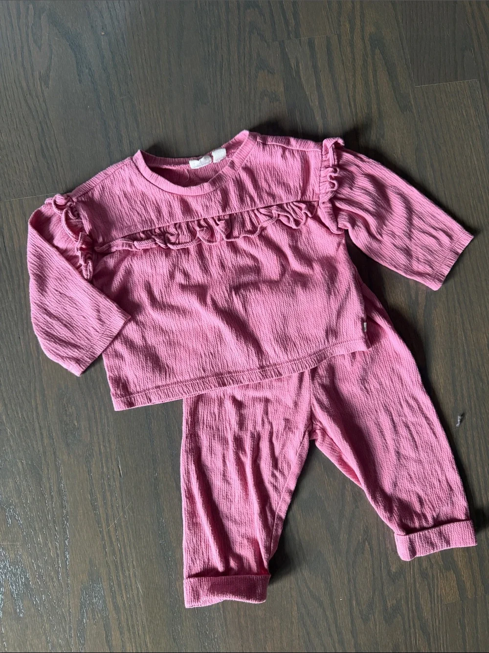 GAP Baby 2-Piece Pink Ruffle Top & Pants Set 6-12M
